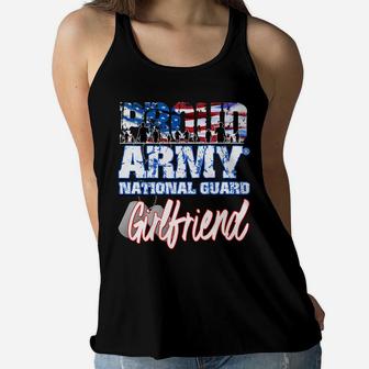 Proud Patriotic Army National Guard Girlfriend Usa Flag Women Flowy Tank | Crazezy CA
