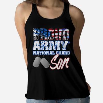 Proud Patriotic Army National Guard Son Usa Flag Men Boys Women Flowy Tank | Crazezy CA