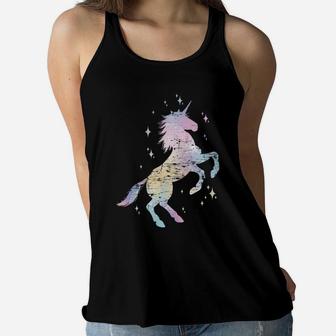 Rainbow Animal Fairy Unicorn Lover Girls Women Gift Unicorn Women Flowy Tank | Crazezy