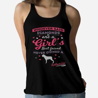Rottweilers Are A Girl's Best Friend Hoodie Women Flowy Tank | Crazezy
