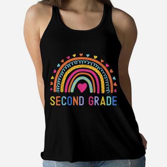 Second Grade Rainbow Girls Boys Teacher Team 2Nd Grade Squad Women Flowy Tank | Crazezy