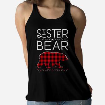 Sister Bear Christmas Pajamas Matching Family Plaid Girls Women Flowy Tank | Crazezy CA
