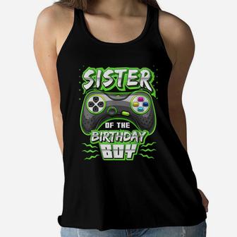 Sister Of The Birthday Boy Matching Video Gamer Party Women Flowy Tank | Crazezy UK