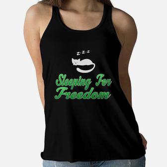 Sleeping For Free Favorite Sport In My Free Time Freedom Day Women Flowy Tank - Seseable