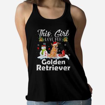 Snow Xmas Gifts This Girl Love Her Golden Retriever Women Flowy Tank - Monsterry AU