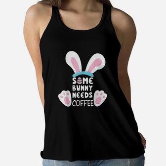 Some Bunny Needs Coffee Women Girl Rabbit Funny Easter Women Flowy Tank | Crazezy CA