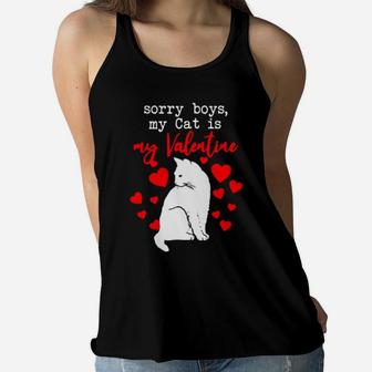 Sorry Boys My Cat Is My Valentine Women Flowy Tank - Monsterry UK