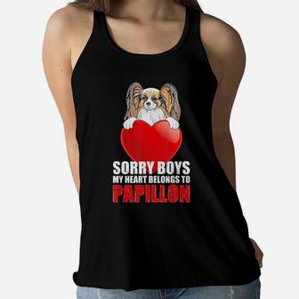 Sorry Boys My Heart Belong To Papillon Valentines Women Flowy Tank - Monsterry UK