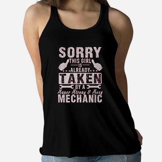 Sorry This Girl Is Already Taken By A Mechanic Wife Gift Women Flowy Tank | Crazezy AU