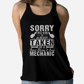 Sorry This Girl Is Already Taken By A Mechanic Women Flowy Tank | Crazezy CA