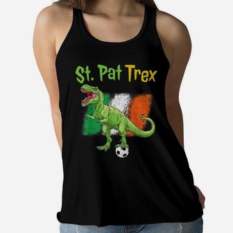 St Pat Trex Soccer - Funny St Patricks Day Boys Kids Gifts Women Flowy Tank | Crazezy