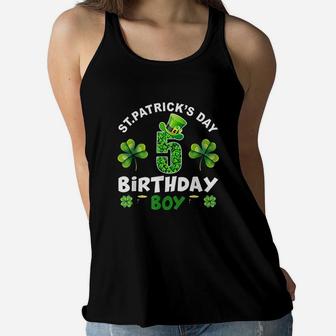 St Patricks Day 5 Years Old Birthday Boy 5Th Birthday Women Flowy Tank | Crazezy AU