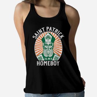 St Patrick's Day Saint Patrick Is My Homeboy Women Flowy Tank | Crazezy DE