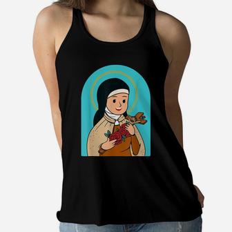 St Therese Of Lisieux Kids Little Flower Catholic Saint Soul Women Flowy Tank | Crazezy DE