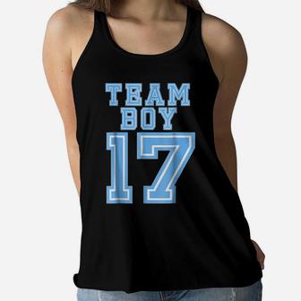 Team Boy 2017 17 Baby Shower Gender Reveal Party Cute Blue Women Flowy Tank | Crazezy AU