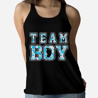 Team Boy Shirt - Blue Baby Shower Gender Reveal Shirt Women Flowy Tank | Crazezy UK