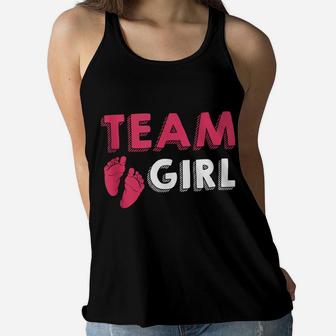 Team Girl Gender Reveal Baby Shower Birth Party Family Gift Women Flowy Tank | Crazezy AU
