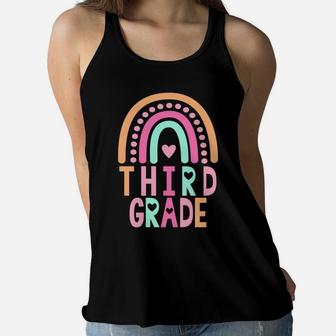 Third Grade Rainbow Girls Boys Teacher Cute 3Rd Grade Squad Sweatshirt Women Flowy Tank | Crazezy