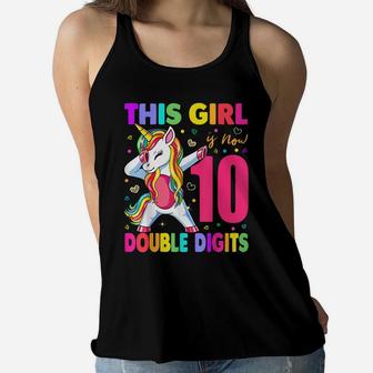 This Girl Is Now 10 Double Digits Shirt 10Th Birthday Gift Women Flowy Tank | Crazezy AU