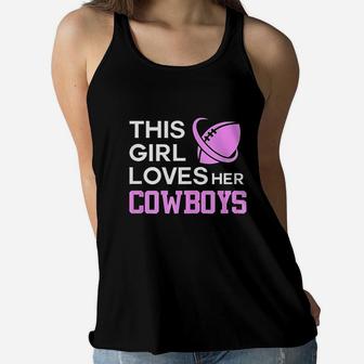 This Girl Loves Her Cowboys Women Flowy Tank | Crazezy DE