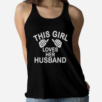 This Girl Loves Her Husband Women Flowy Tank | Crazezy UK