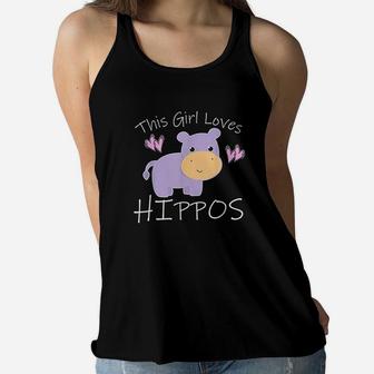 This Girl Loves Hippos Women Flowy Tank | Crazezy AU