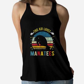 This Kid Loves Manatees Women Flowy Tank | Crazezy