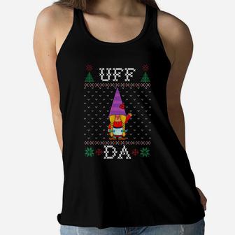 Uff Da, Swedish Tomte Gnome, God Jul, Christmas Women Girls Women Flowy Tank | Crazezy AU