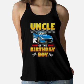 Uncle Of The Birthday Boy Race Car Racing Party Family Women Flowy Tank - Monsterry