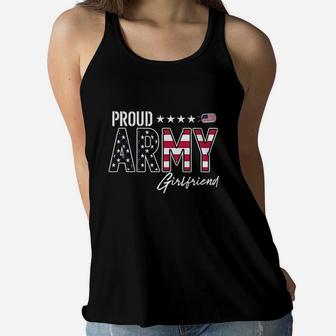 Us Flag Proud Army Girlfriend Women Flowy Tank | Crazezy CA