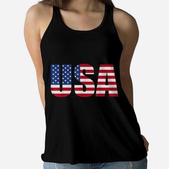 Usa Patriotic American Flag For Men Women Kids Boys Girls Us Women Flowy Tank | Crazezy