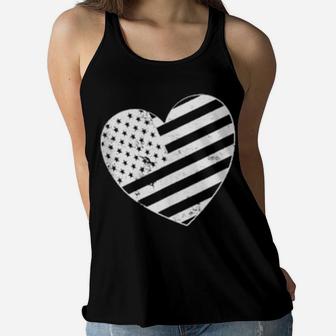 Usa Valentines Day Heart Flag Boys Girls Shirt Women Flowy Tank - Monsterry