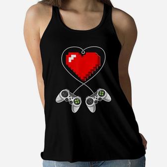 Valentine's Day Video Game Controller Heart Gamer Gift Boys Women Flowy Tank | Crazezy UK