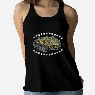 Vintage Sherman Army Tank Boys Army Party Women Flowy Tank | Crazezy CA