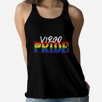 Virgo LGBT Gay Pride Flag Zodiac Sign Women Flowy Tank - Seseable