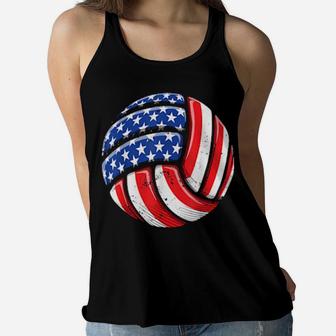 Volleyball Ball 4Th Of July Boys Girls American Flag Women Flowy Tank - Monsterry