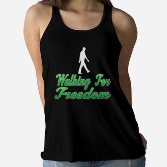 Walking For Free Favorite Sport In My Free Time Freedom Day Women Flowy Tank - Seseable