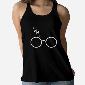 Wizard Hp Glasses Scar Lightning Boys Pop Culture Fan Graphic Women Flowy Tank | Crazezy