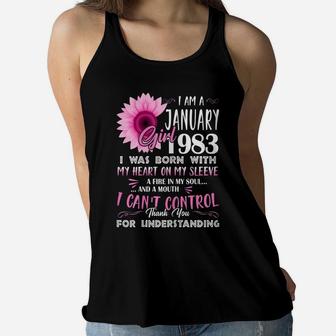 Womens January Girl 1983 Shirt 38Th Birthday Gift 38 Years Old Women Flowy Tank | Crazezy