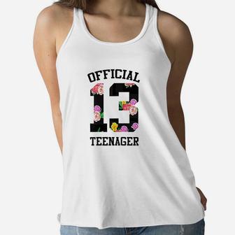 13Th Birthday Girl Official Teenager Women Flowy Tank | Crazezy