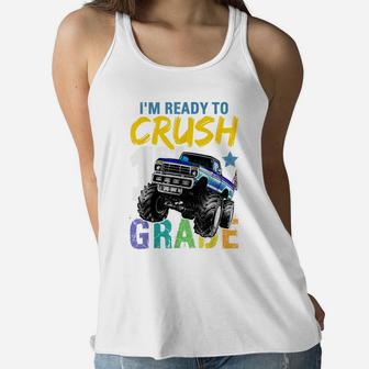 1St Grade Monster Truck Back To School Shirt Boys Gift Women Flowy Tank | Crazezy DE