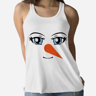 Anime Cute Snowman Girl Funny Christmas Costume Women Flowy Tank | Crazezy UK