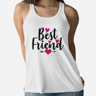 Best Friend Happy Valentines Day Friendship Besties Women Flowy Tank - Seseable