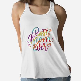 Best Mom Ever Rainbow Pride Themed Mothers Day Women Flowy Tank - Seseable