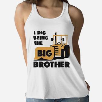 Big Brother Gift For Tractor Loving Boys Siblings Toddler Infant Kids Women Flowy Tank - Thegiftio UK