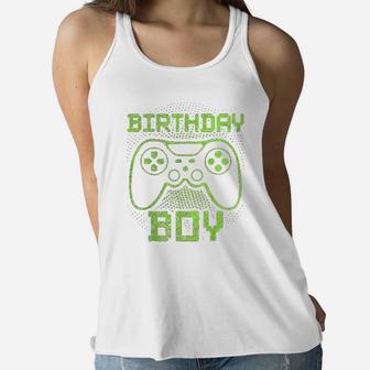 Birthday Boy Video Game Controller Birthday Gamer Gift Boys Women Flowy Tank | Crazezy DE