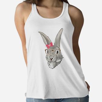 Cute Female Rabbit Women Girls Funny Easter Bunny Women Flowy Tank | Crazezy