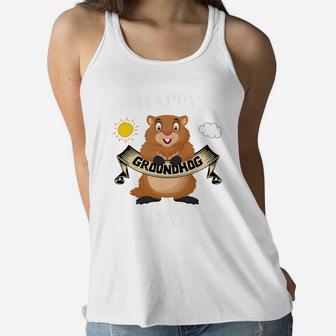 Cute Happy Groundhog Day Event Awesome Gift Women Flowy Tank - Seseable