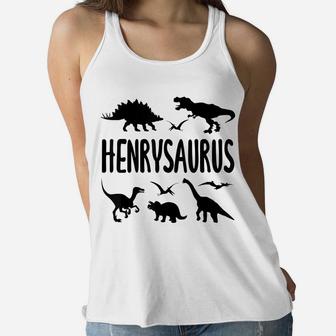 Dinosaur T Rex Henry Henrysaurus Boys Dino Name Women Flowy Tank | Crazezy