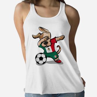 Dog Dabbing Soccer Boy Mexico Jersey 2019 Mexican Football Women Flowy Tank | Crazezy